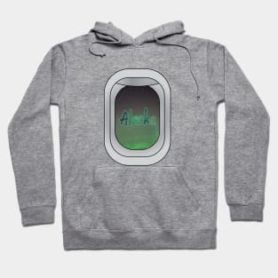 Northern Lights view from Plane Window | Alaska Souvenir Hoodie